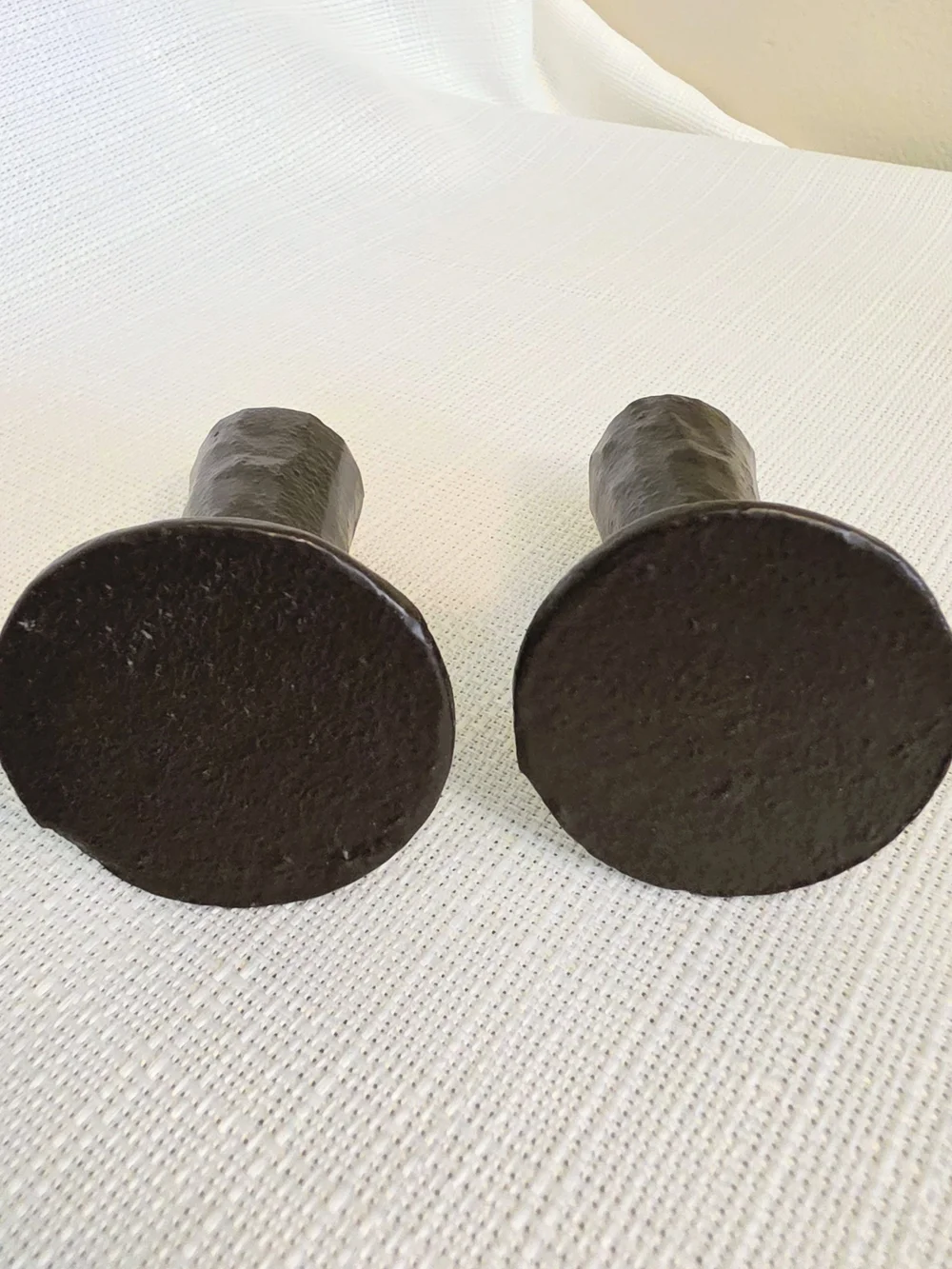 Primitive Cast Metal Candlestick Holders 3